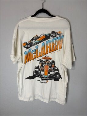 Abercrombie & Fitch McClaren Car Collab Cream Graphic Tee Shirt XXL